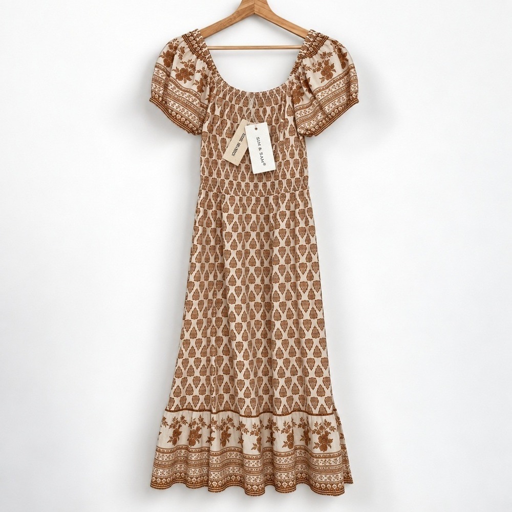 NWT Anthropologie Sim & Sam XL Maxi Dress Boho Chic Cottagecore Prairie Romantic - Picture 2 of 7